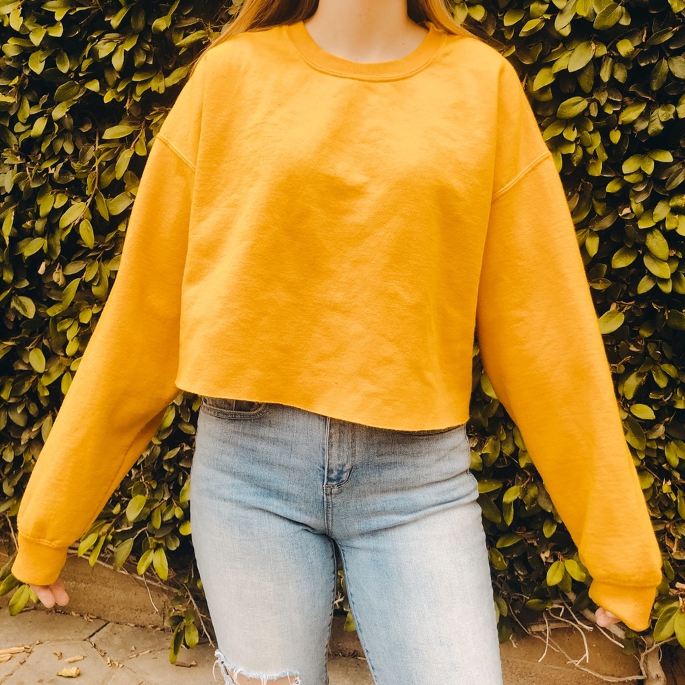 | bright golden sweater